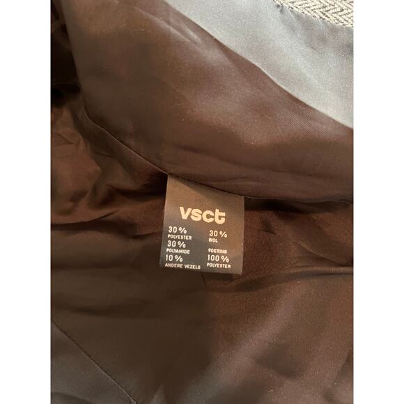 Vsct diva women’s small tweed blazer euro houndstooth chevron black & white 90s - Picture 6 of 8